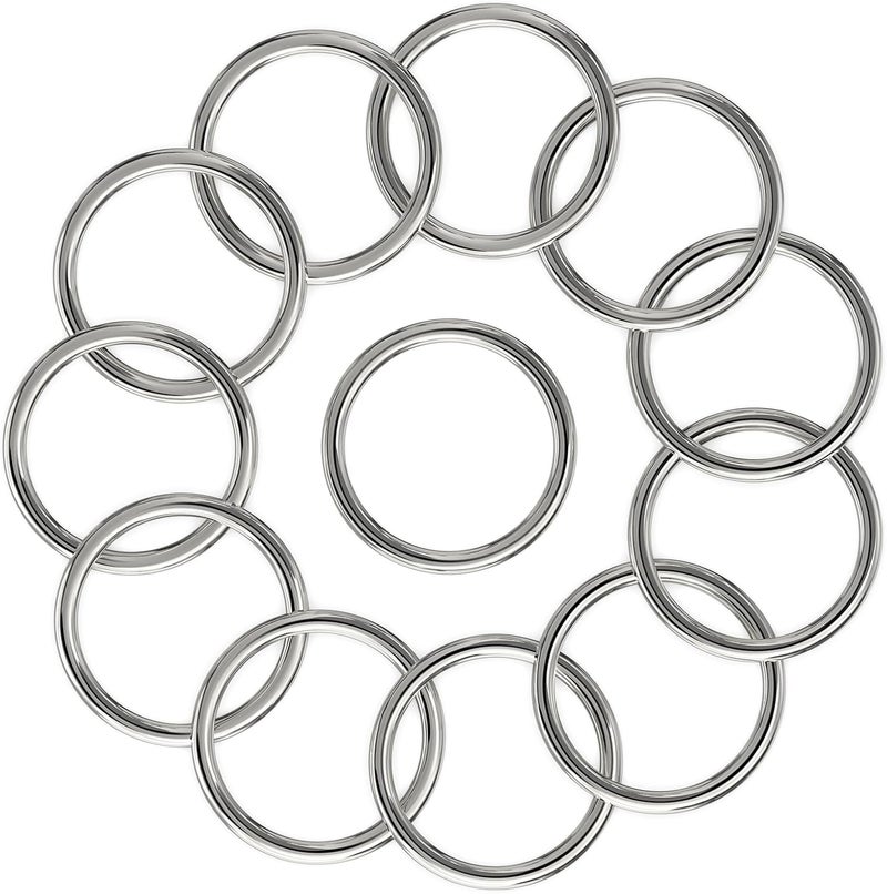 BEYOURD 1-1/2 inch Metal O Rings, Stainless Steel Round Ring Buckles, Solid Welded Metal Ring for Dog Collars, Macrame, Hanging Strap Slings - Image 1